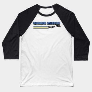 Retro 70s Style Dunder Mifflin Logo Design Baseball T-Shirt